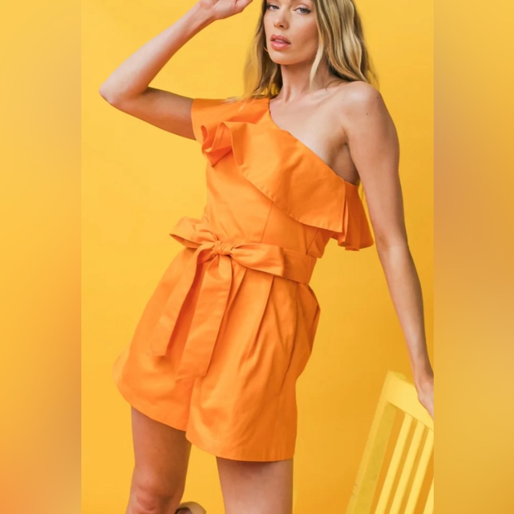 Flying Tomato Orange One Shoulder Romper - NWT